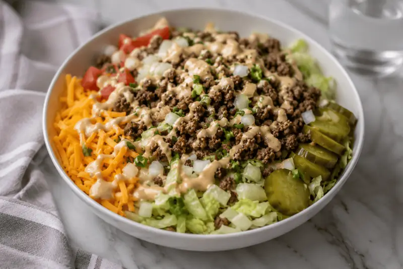Big Mac Cheeseburger Protein Bowl Recipe