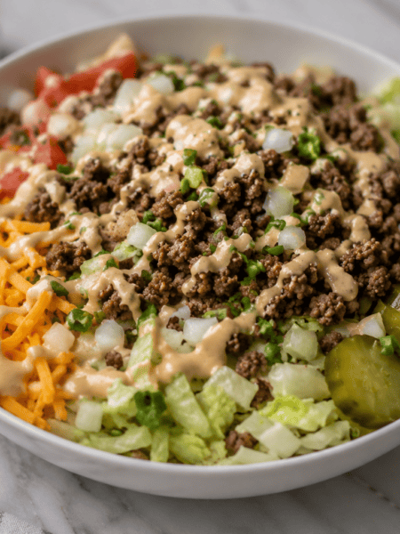 Big Mac Cheeseburger Protein Bowl Recipe