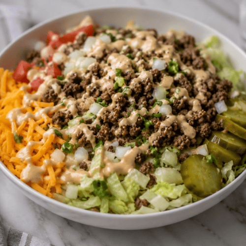 Big Mac Cheeseburger Protein Bowl Recipe