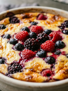 High-Protein Triple Berry Bake